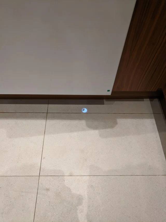 "This dishwasher projects a timer onto the floor."