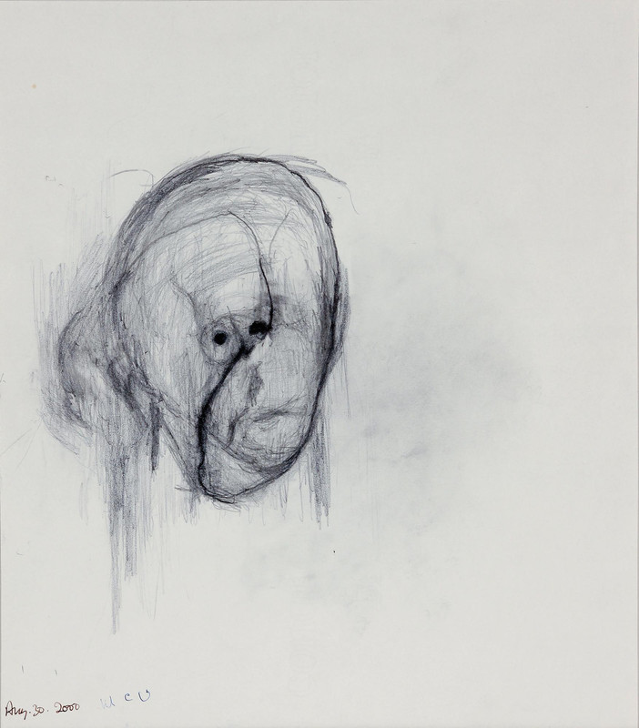 William Utermohlen’s last self portrait from 2000. He was in the late stages of Alzheimer’s and could barely recognize his own face. He did not die until 2007, having lived out the last few years of his life in a haze of confusion.