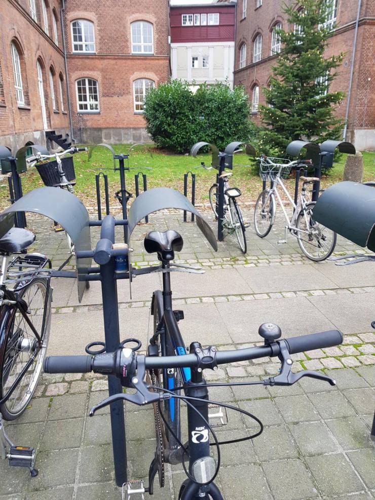 “This rooftop for bicycles so the saddle won't get wet.”