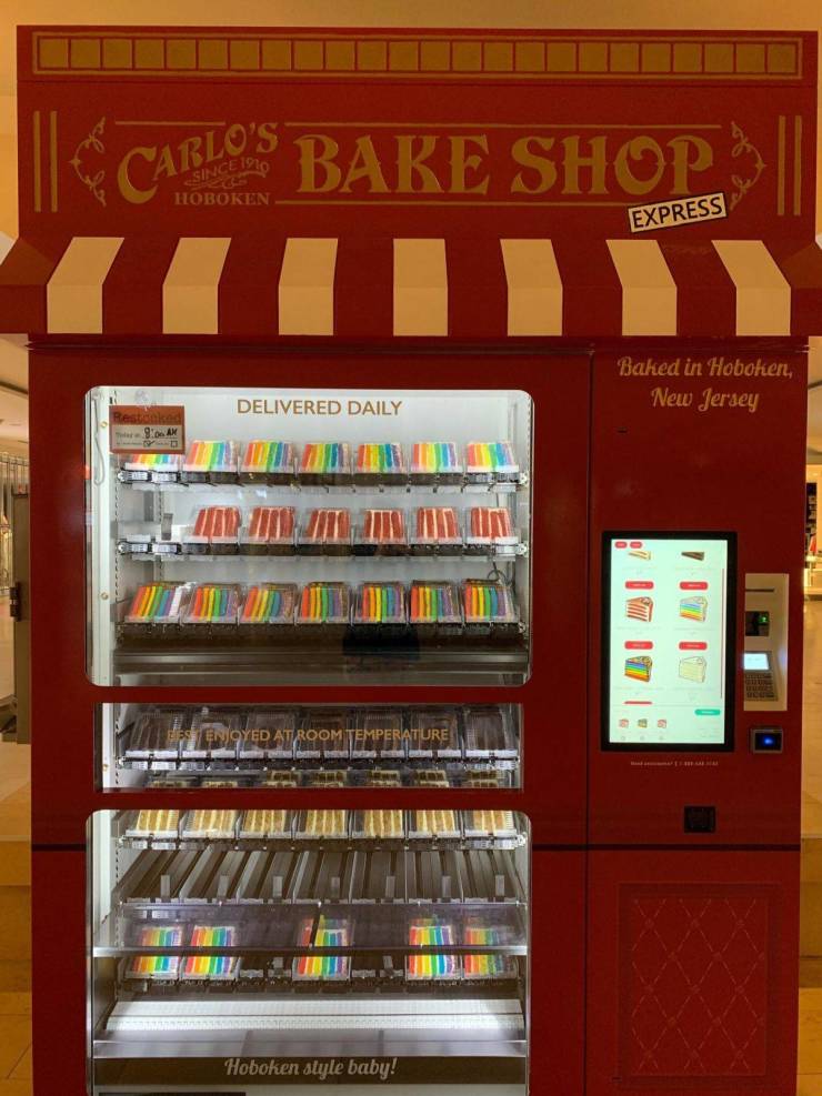 “I found a cake vending machine.”