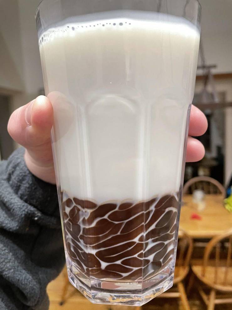 “The way the chocolate formed at the bottom of my glass.”