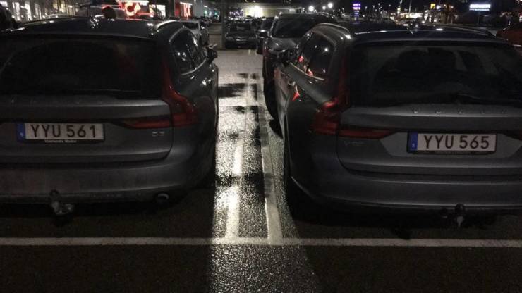 “Accidentally parked my car beside one with the same model and nearly the same number plate.”