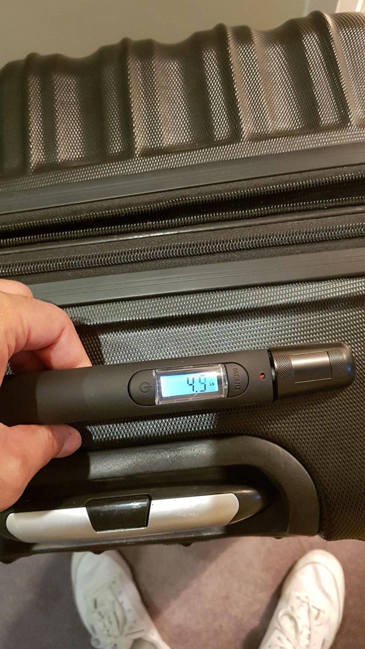 “A suitcase that can measure its own weight.”