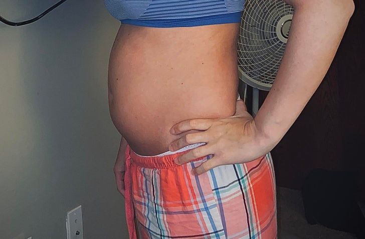 “This is me at 20 weeks pregnant after 5 years of unsuccessful attempts. In a few days, I will find out the gender of my unborn child.”