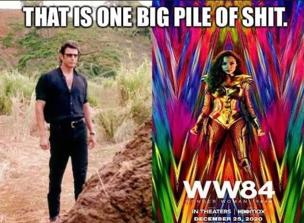 jurassic park poop meme - That Is One Big Pile Of Shit. WW84 Onder Woman In Theaters HDomax