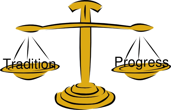 weird societal norms - tradition progress clipart scales of justice