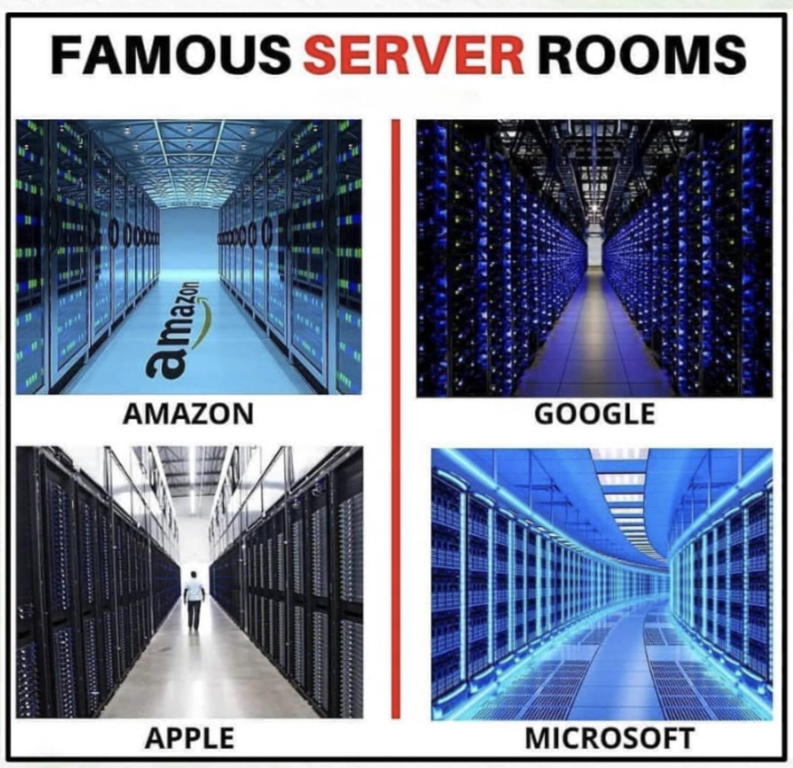 famous server rooms - Famous Server Rooms amazon Amazon Google Apple Microsoft