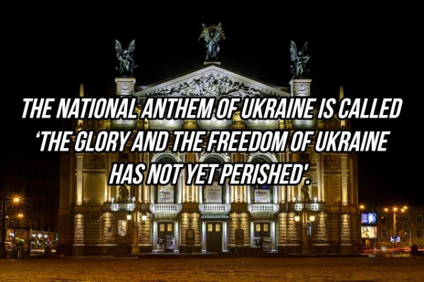 Opera house - The National Anthem Of Ukraine Is Called The Glory And The Freedom Of Ukraine Has Not Yet Perished'.