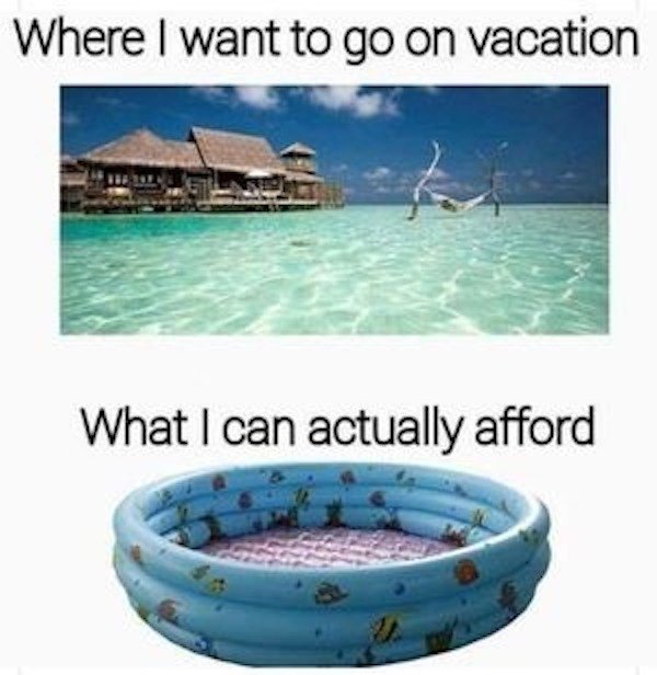 want to go on vacation - Where I want to go on vacation What I can actually afford