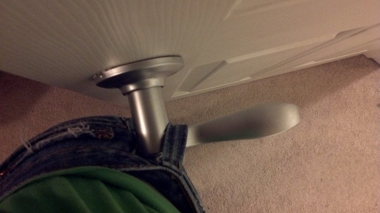 pants stuck on door handle