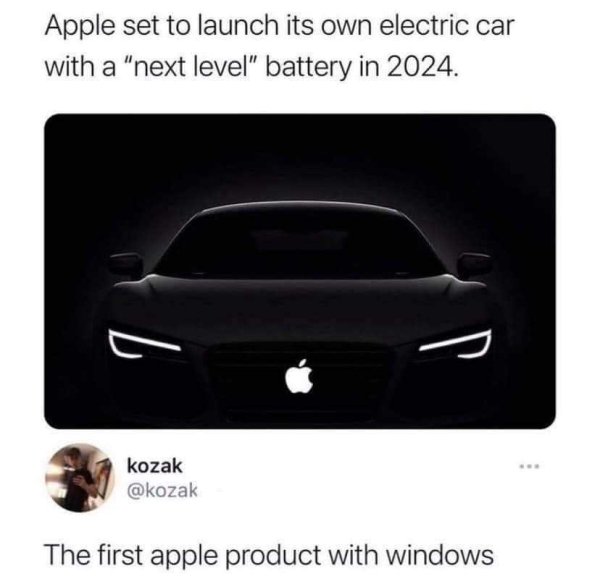 audi fondo negro - Apple set to launch its own electric car with a "next level" battery in 2024. kozak The first apple product with windows