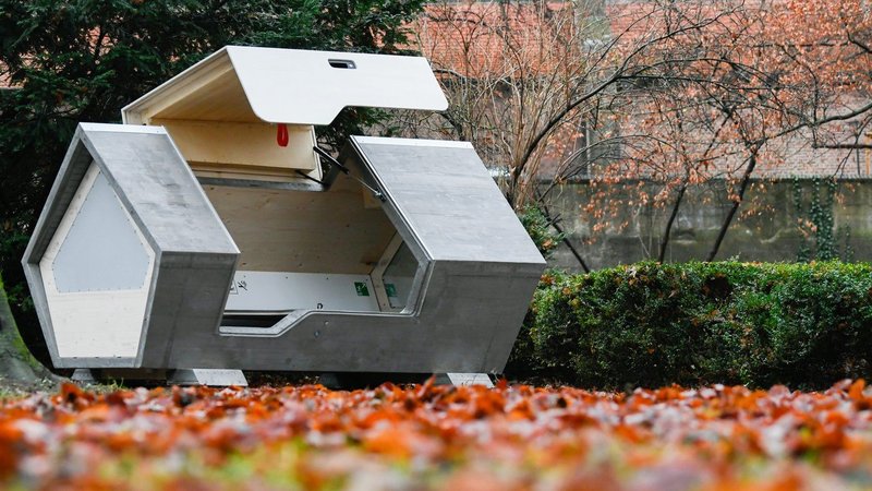 A city in Germany provides these sleeping capsules for homeless people