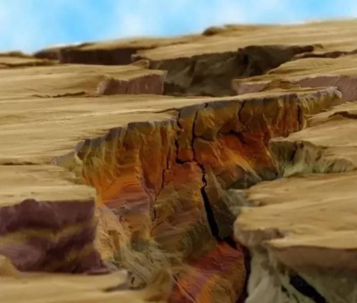 magnified image of crack in a steel