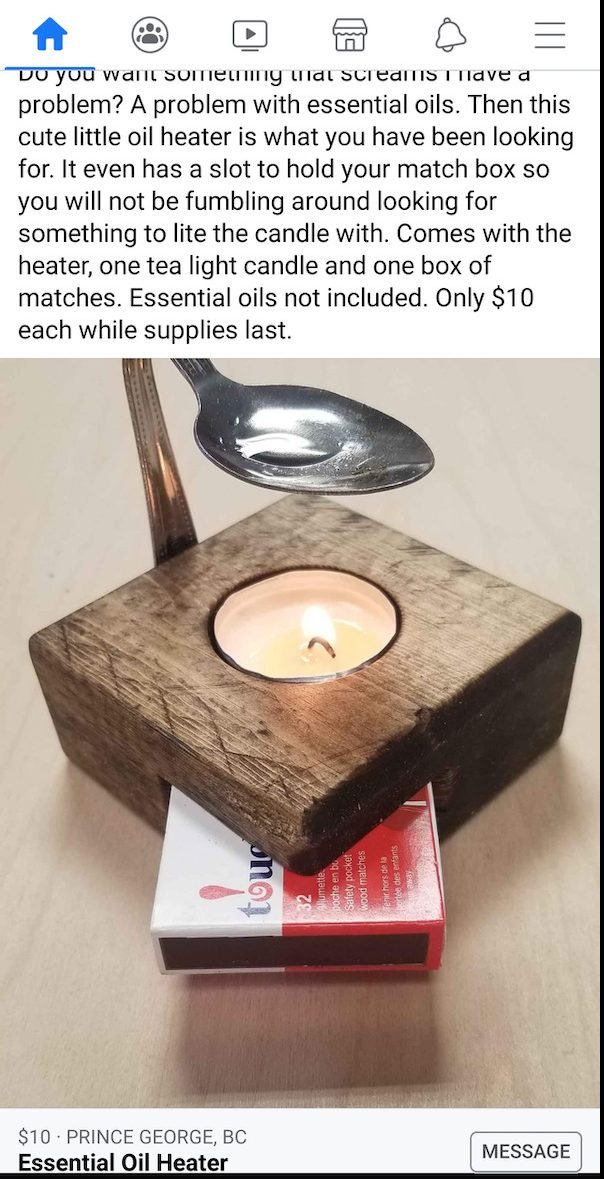 funny craigslist ads - Do you want something that scream I have a problem? A problem with essential oils. Then this cute little oil heater is what you have been looking for. It even has a slot to hold your match box so you will not be fumbling around look