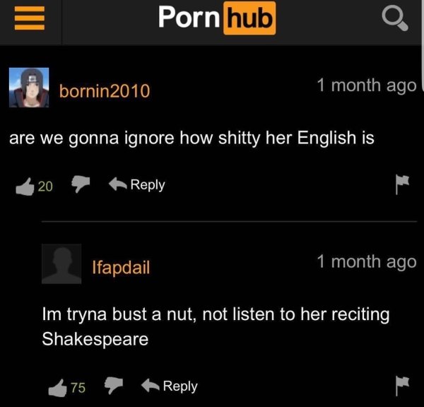 35 Pornhub Comments That Are Something Else.