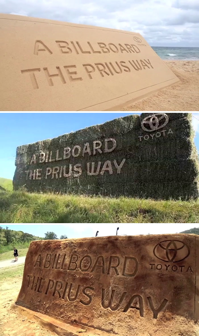 sand - A Billboard The Prius Wan Toyota A Billboard The Prius Way Abillboard Toyota The Prius Way