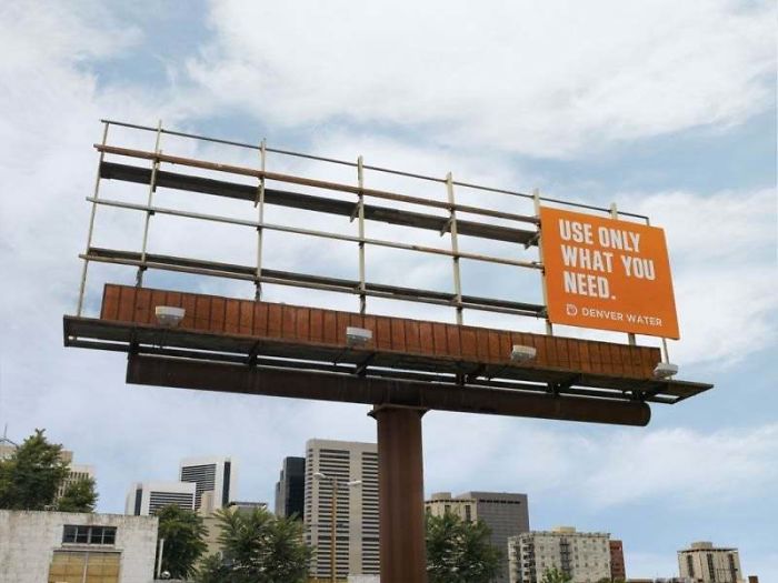 funny billboard signs - Use Only What You Need. Denver Water