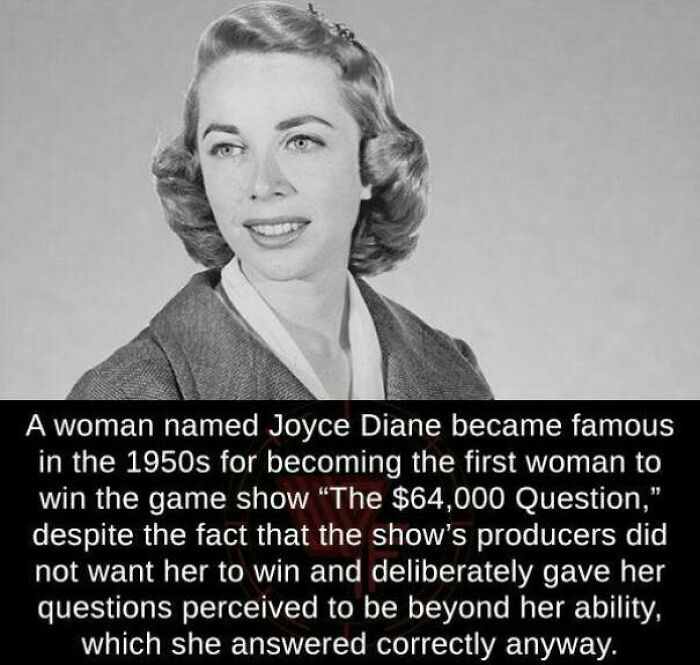 amazing people - dr joyce brothers - A woman named Joyce Diane became famous in the 1950s for becoming the first woman to win the game show The $64,000 Question," despite the fact that the show's producers did not want her to win and deliberately gave her