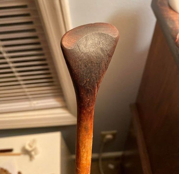 “My dad has worn this spoon down over 30 years from scraping the bottom of pots and pans.”