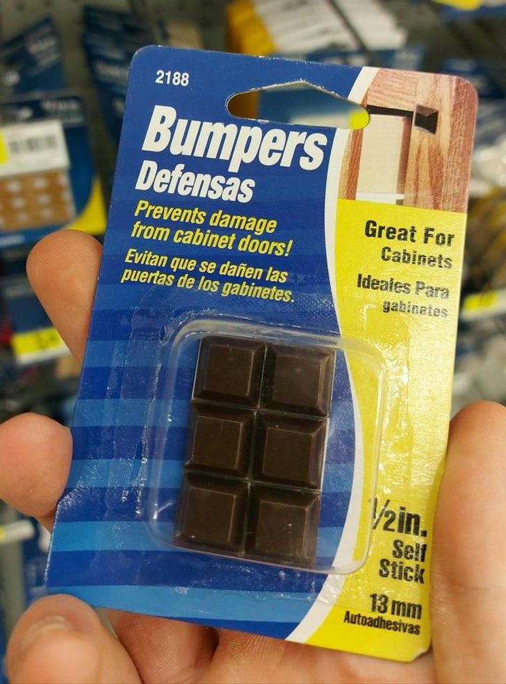 funny food pics - furniture bumper pads that look like a chocolate bar