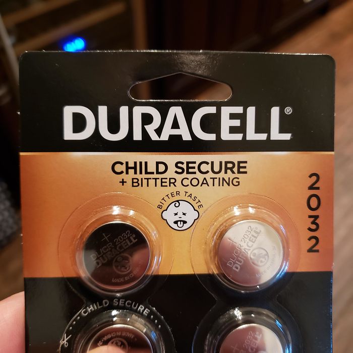 duracell bitter coating - Child Secure. Duracell Child Secure Bitter Coating Taste Bitter Nwon Dlicr 2032 Duracell Dlicr 2032 Duracell Bony Son