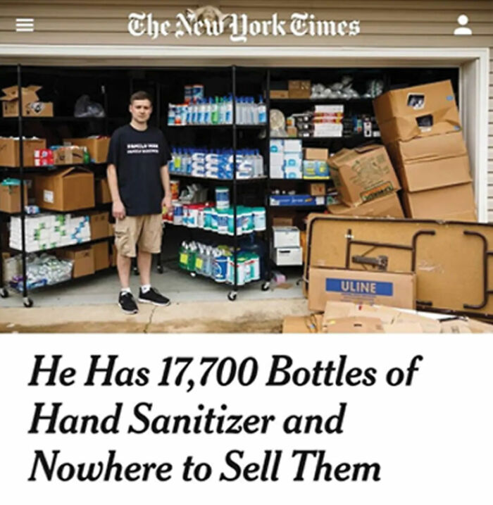 17700 bottles of hand sanitizer - The New York Times Uline He Has 17,700 Bottles of Hand Sanitizer and Nowhere to Sell Them