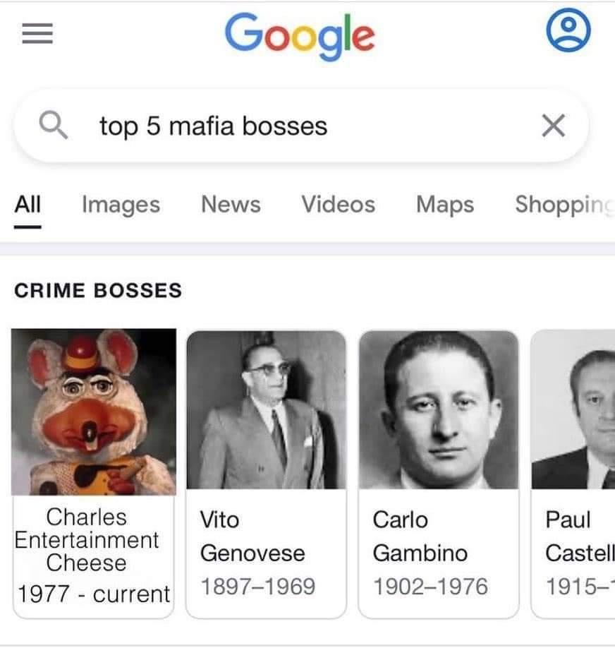 head - Iii Google oo a top 5 mafia bosses All Images News Videos Maps Shopping Crime Bosses Charles Vito Entertainment Cheese Genovese 1977 current 18971969 Carlo Gambino 19021976 Paul Castell 1915