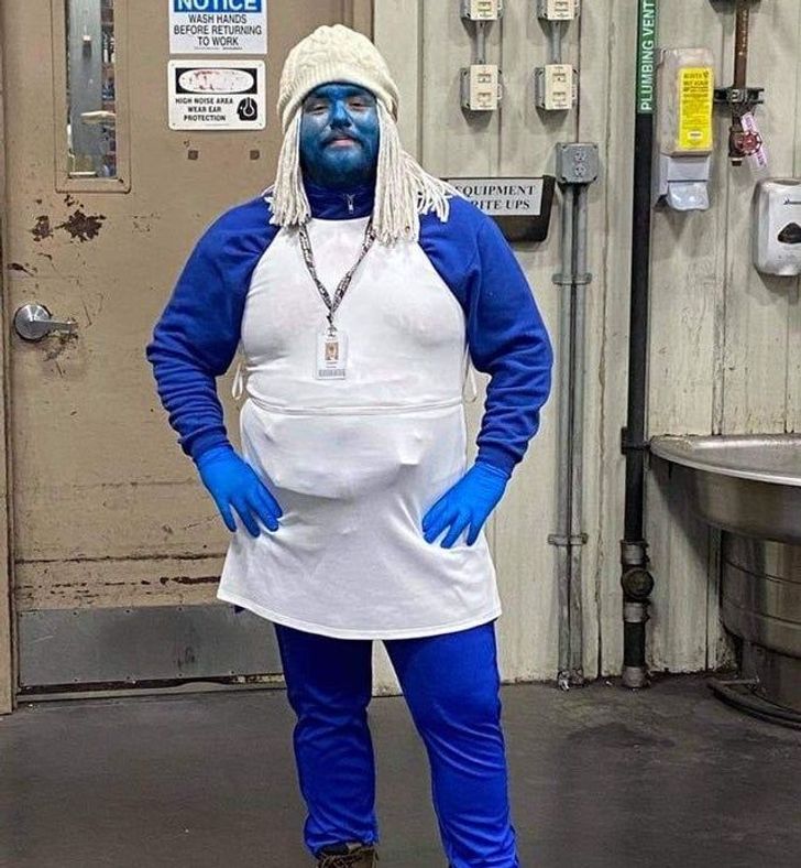 “All of my coworkers agreed to dress up as Smurfs for Halloween. I’m the only one who went through with it.”