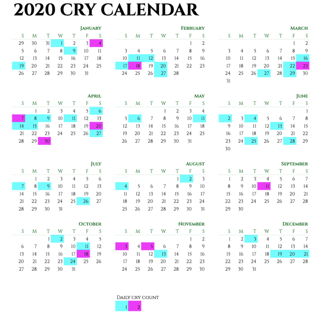 I tracked how many times I cried in 2020.