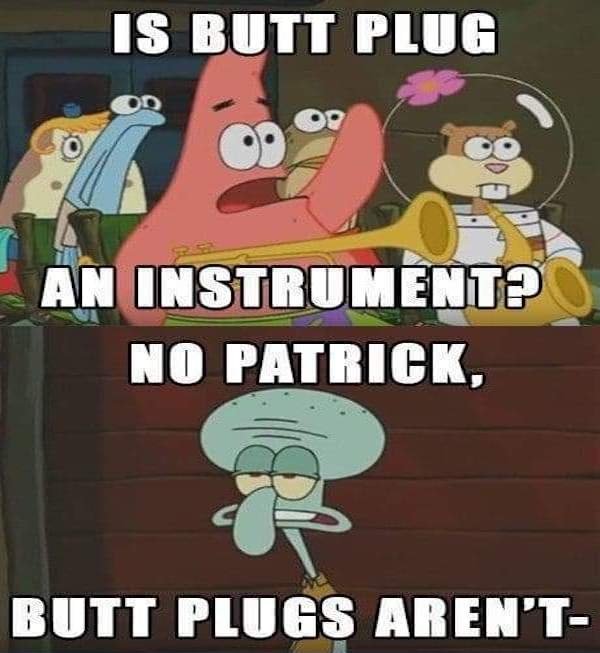 sex memes - recto flute - Is Butt Plug An Instrument? No Patrick, Butt Plugs Aren'T