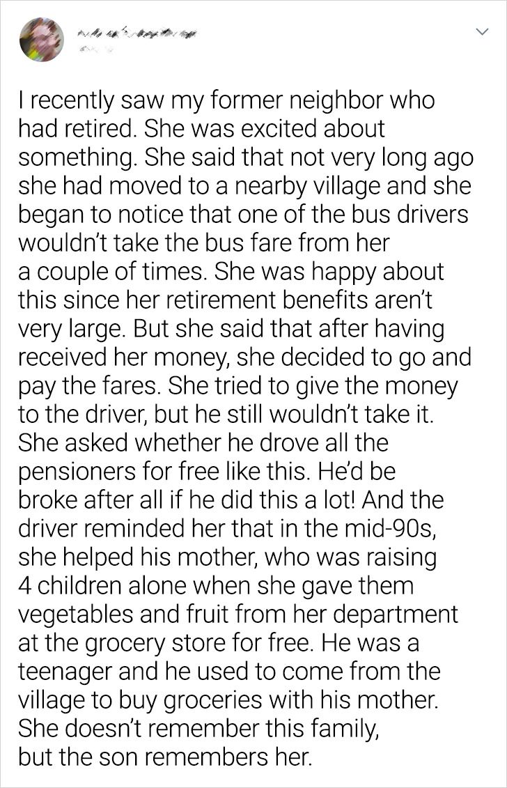 do i cry so much - I recently saw my former neighbor who had retired. She was excited about something. She said that not very long ago she had moved to a nearby village and she began to notice that one of the bus drivers wouldn't take the bus fare from he