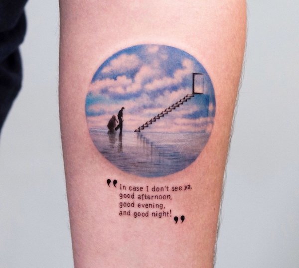 art history tattoo - In case I don't see ya good afternoon good evening, and good night!