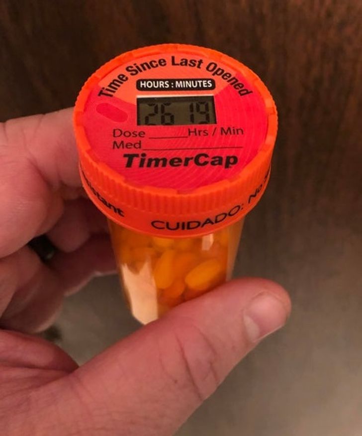 last opened pill bottle - Last Since opened Hours Minutes Time 126 19 Hrs Min Dose Med TimerCap Cuidado