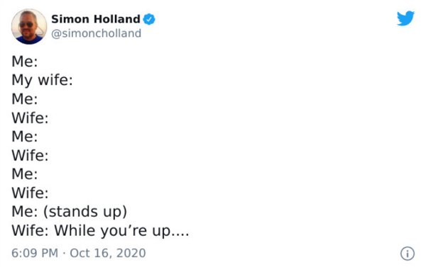 paper - Simon Holland Me My wife Me Wife Me Wife Me Wife Me stands up Wife While you're up....