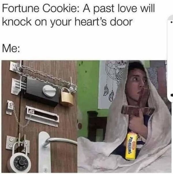 funny memes - Fortune Cookie A past love will knock on your heart's door Me - twisted tea meme