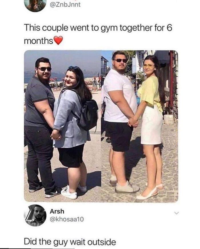 did the guy wait outside - This couple went to gym together for 6 months Arsh Did the guy wait outside