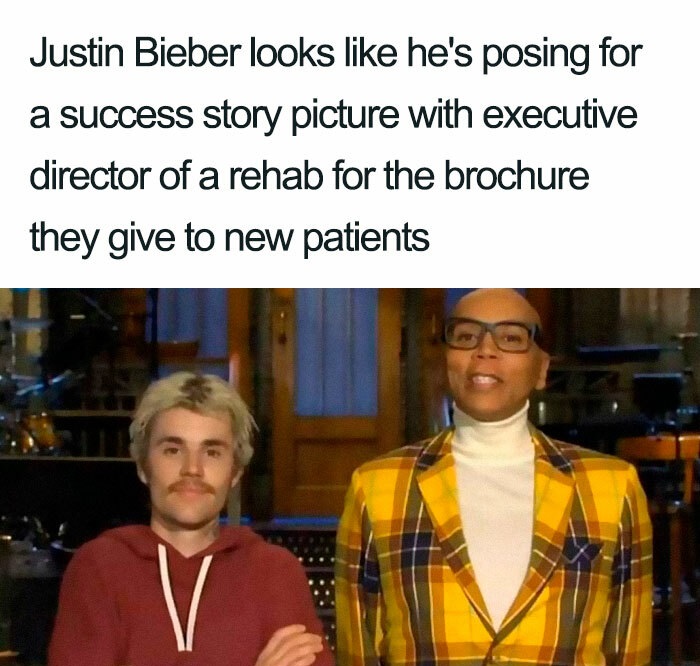 aaron paul giancarlo esposito - Justin Bieber looks he's posing for a success story picture with executive director of a rehab for the brochure they give to new patients