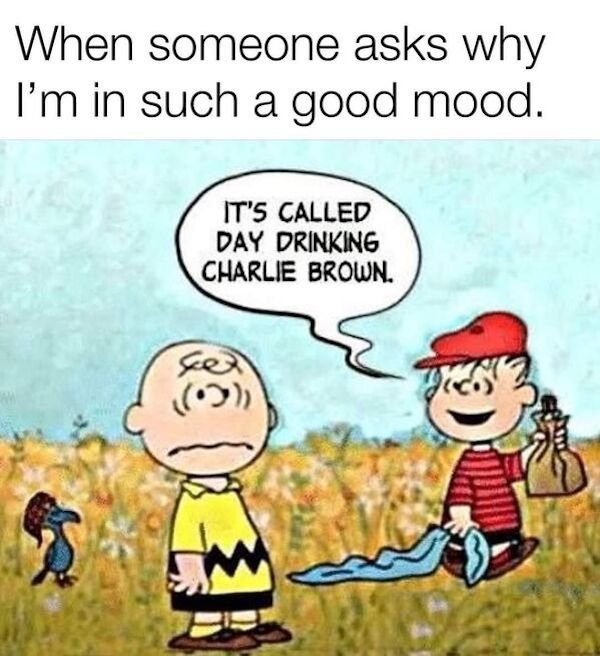 it's called day drinking charlie - When someone asks why I'm in such a good mood. It'S Called Day Drinking Charlie Brown. se cm
