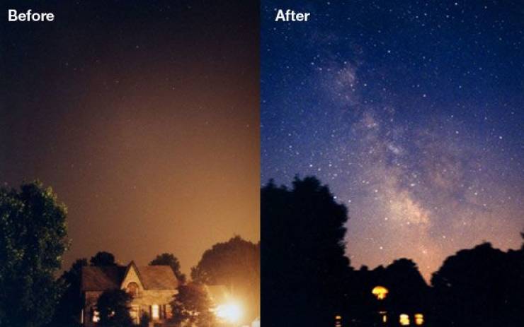 low light pollution - Before After