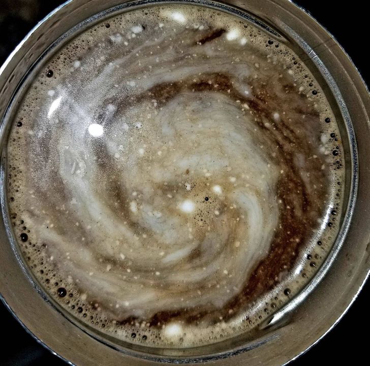 “My coffee looks like a galaxy.”