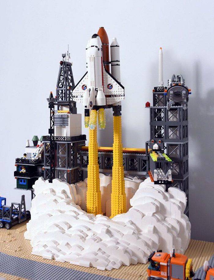 lego space shuttle launch