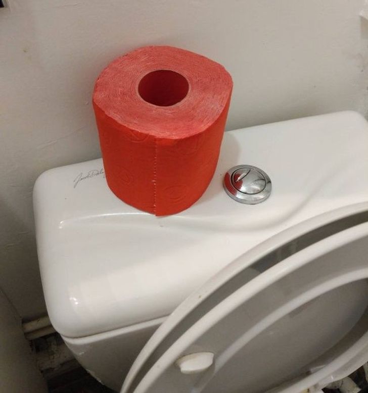 “A friend of mine has red toilet paper.”