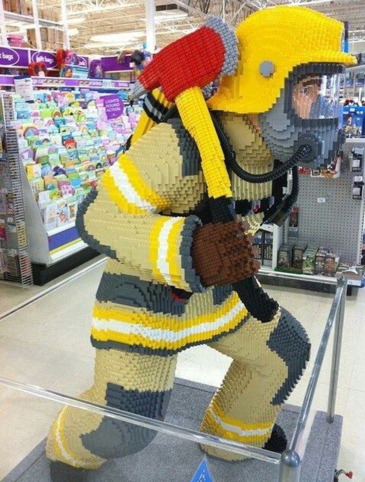 This Lego model of a firefighter