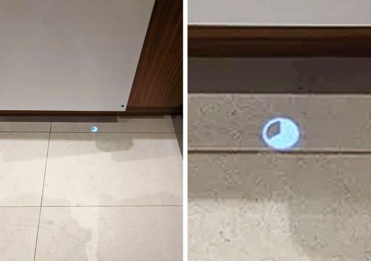 This dishwasher projects a timer onto the floor.