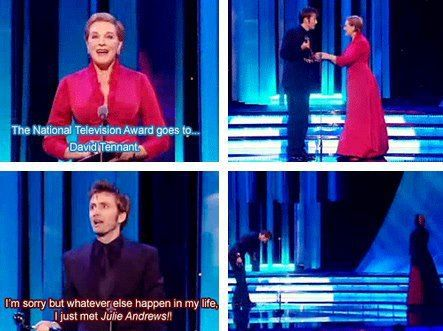 david tennant julie andrews - The National Television Award goes to.. David Tennants I'm sorry but whatever else happen in my life, I just met Julie Andrews!!