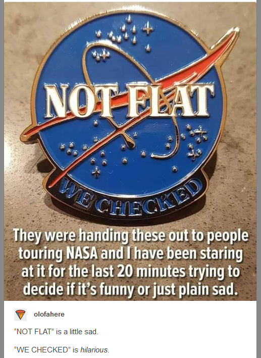 funny jokes -- They were handing these out to people touring Nasa and I have been staring at it for the last 20 minutes trying to decide if it's funny or just plain sad.