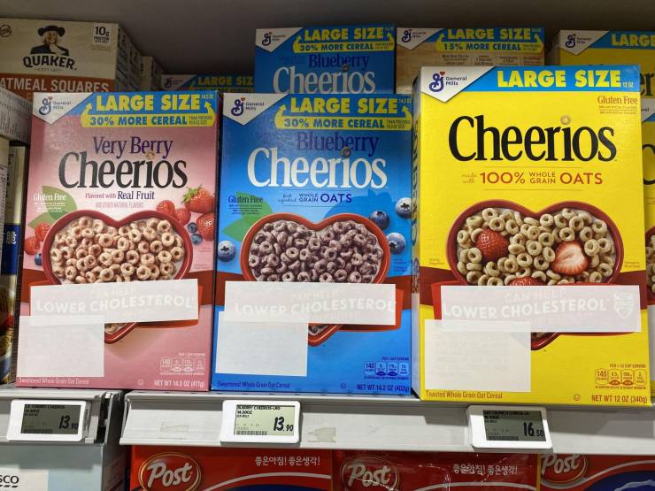“American breakfast cereals imported and sold in Asia have their unsubstantiated health claims blanked out.”