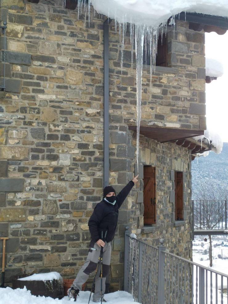 “This 250cm (8'2" ft) icicle at my house in Spain.”