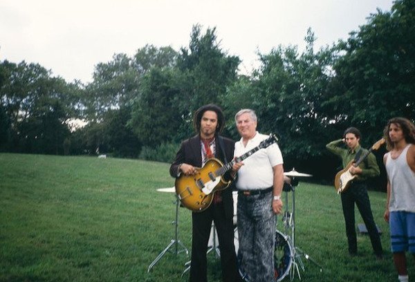 Lenny Kravitz with his father on the music video set of “Let Love Rule” in 1989.