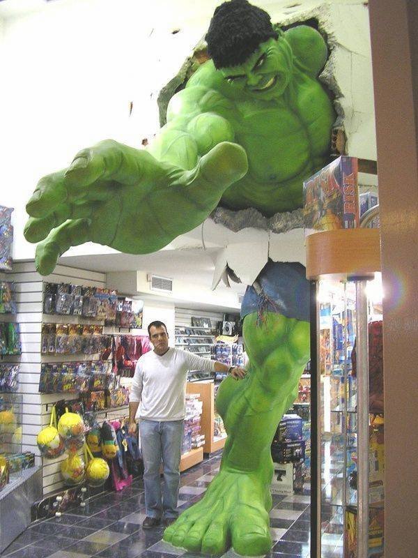 funny memes - comic book store hulk